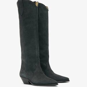 Isabel Marant Denvee Pointed-Toe Boots-Black Suede